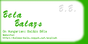 bela balazs business card